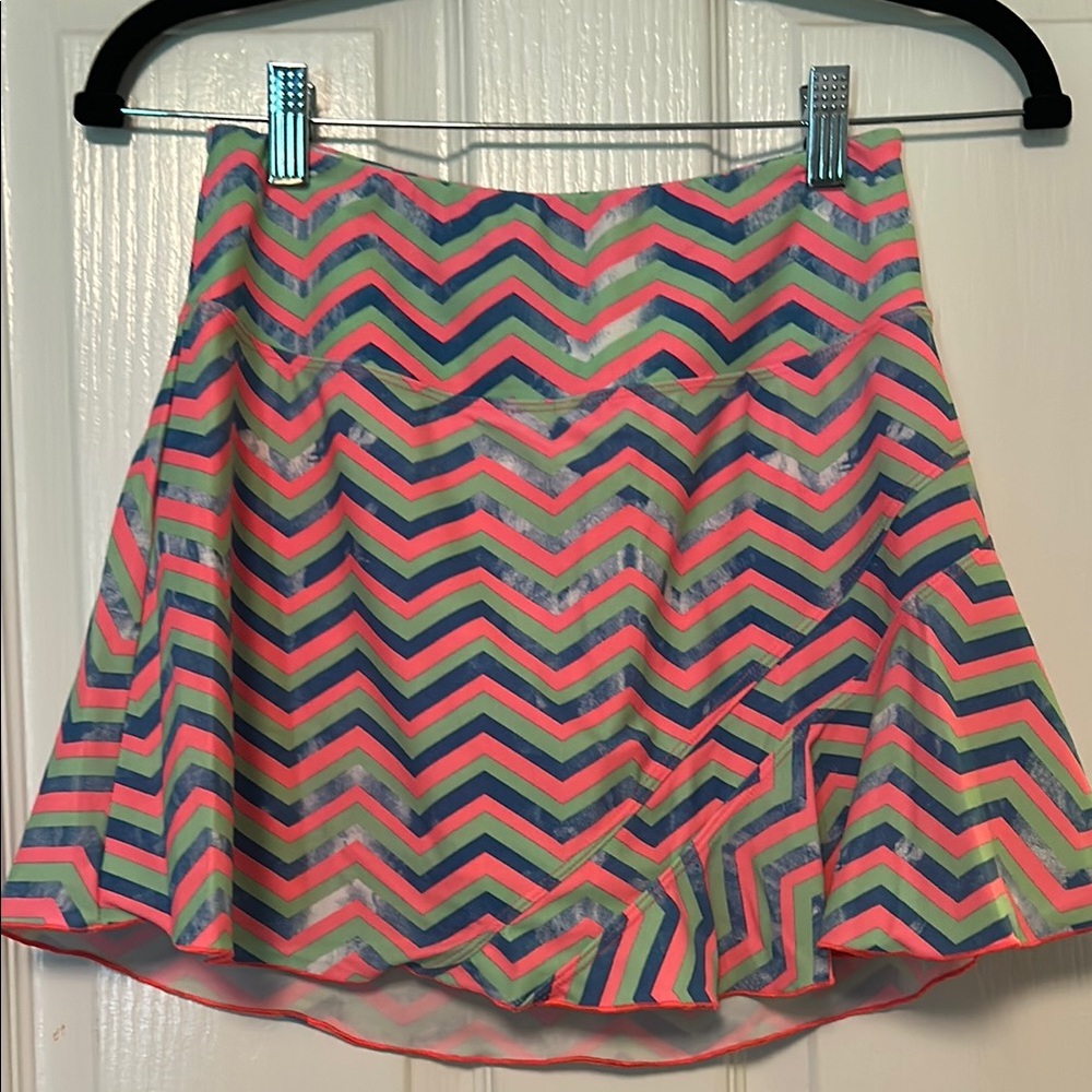 Chevron Patterned Multicolor Tennis Skirt
